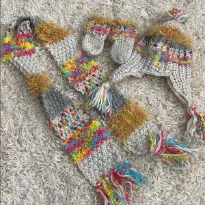 Scarf hat and mittens set